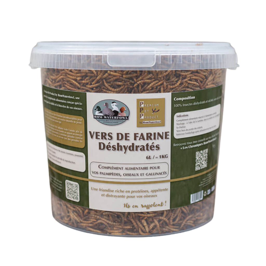 Vers De Farine Déshydratés 5L - Nourriture Pour Oiseaux, Poules, Reptiles - 100% Naturel, Riche En Protéines