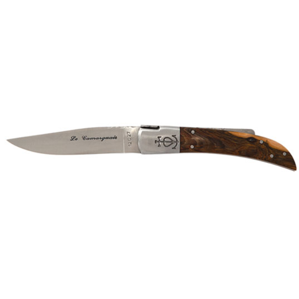 Couteau Camarguais N°12 Trident soudé Lame 105mm Manche Pistachier LE CAMARGUAIS